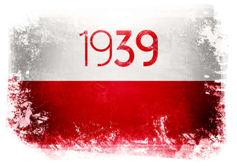 Polska - flaga - 1939 - obrazy, fototapety, plakaty