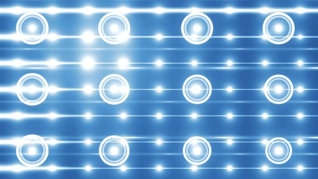 Floodlights blue disco background. Abstract motion background, shining lights, energy waves.
