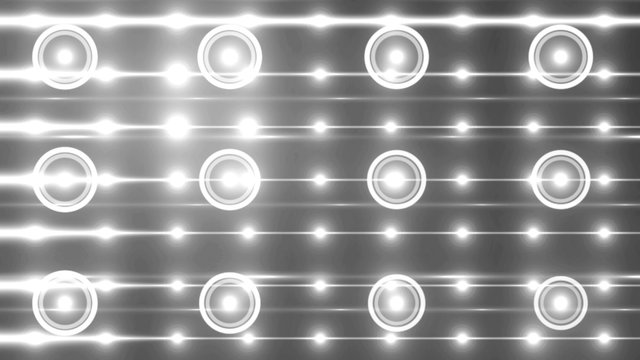 Floodlights silver disco background. Abstract motion background, shining lights, energy waves.