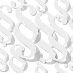 Paragraph paper symbols seamless Pattern with Shadows on a white background.