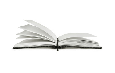 Open book isolated on white background