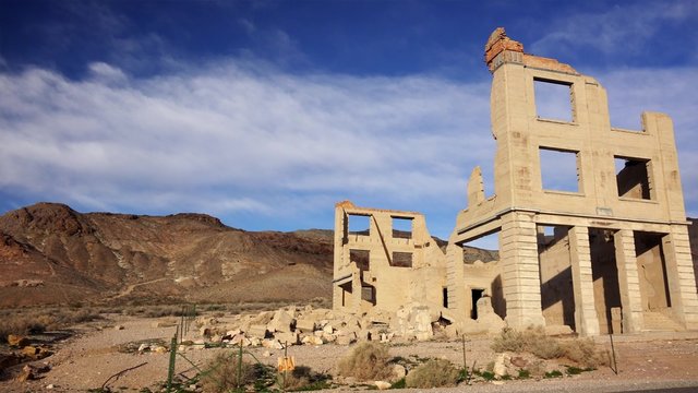 Ruins of the Rhyolite ghost town school near Death Valley