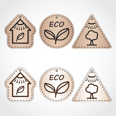 Set of eco tags.
