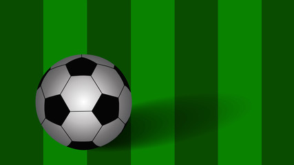 Soccer ball on green background, vector eps10