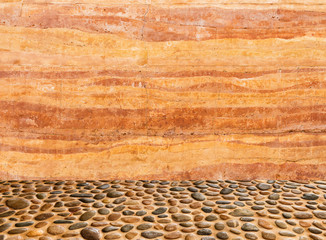 stone wall with stone floor in front off