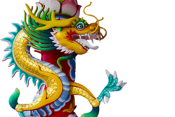 colorful dragon on the white backgrounds chinese happy new year