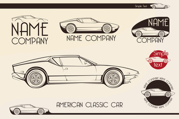 American classic sports car, silhouettes © kiwar