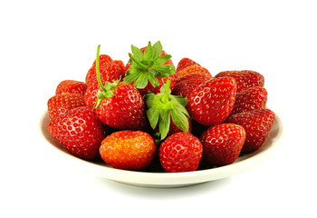 fresh stawberries white background.