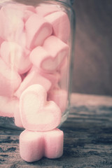 Heart of pink marshmallows