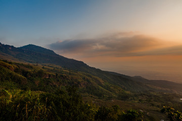 Fototapeta na wymiar The landscape photo, beautiful morning time at Phu Tub Berk View