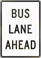 United States MUTCD road sign - Bus lane ahead