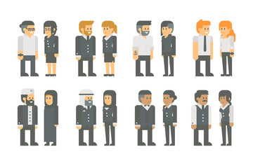 Flat design business worker set