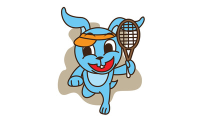 Rabbit Playing Tennis
