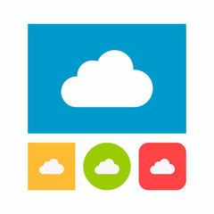 Cloud Flat Icon Button