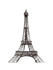 eiffel tower on the white