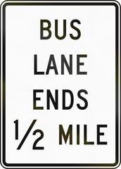United States MUTCD road sign - Bus lane ends