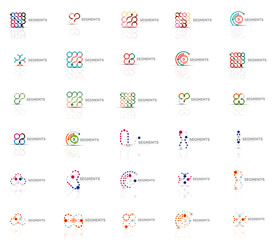 Abstract company logo vector collection. Set of thin line design abstract logotypes. Universal branding concepts