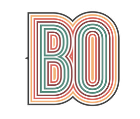 BO Initial Retro Logo company Outline. vector identity