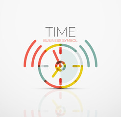 Vector abstract logo idea, time concept or clock business icon. Creative logotype design template