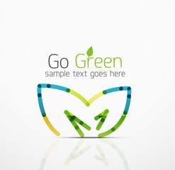 Vector abstract logo idea, eco leaf, nature plant, green concept business icon. Creative logotype design template