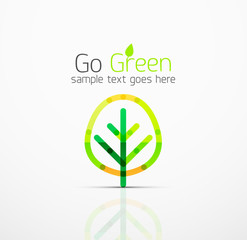 Vector abstract logo idea, eco leaf, nature plant, green concept business icon. Creative logotype design template