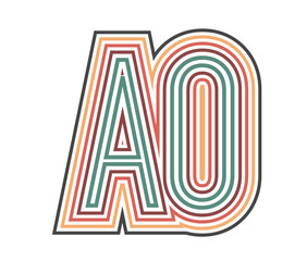 AO Initial Retro Logo company Outline. vector identity