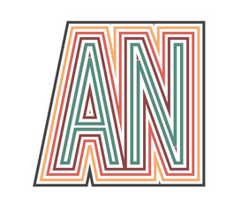 AN Initial Retro Logo company Outline. vector identity