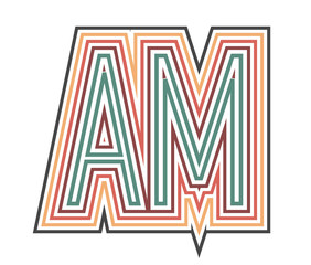 AM Initial Retro Logo company Outline. vector identity