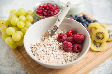 Joghurt mit Müsli und Früchten 