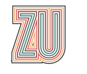 ZU Initial Retro Logo company Outline. vector identity