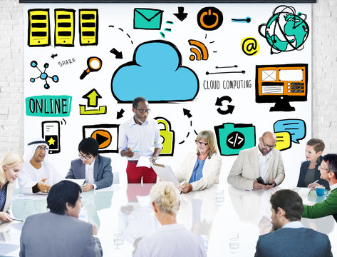 Business People Cloud Computing Brainstorming Discussion Concept