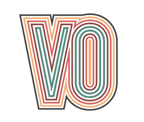 VO Initial Retro Logo company Outline. vector identity