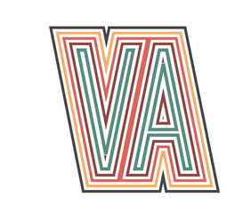 VA Initial Retro Logo company Outline. vector identity