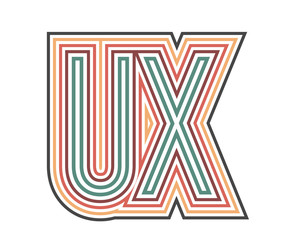 UX, Initial Retro Logo company Outline. vector identity