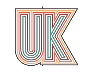 UK Initial Retro Logo company Outline. vector identity