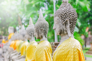 Buddha statues in Ayutthaya,Watyaichaimongkol Thailand, (Public