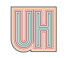Initial Retro Logo company Outline. vector identity