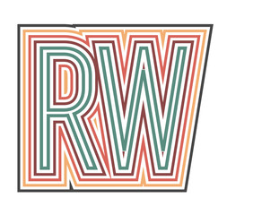 Obraz premium RW Initial Retro Logo company Outline. vector identity
