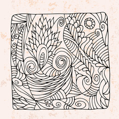 Zentangle with different abstract flower