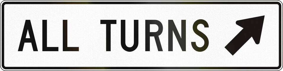 United States MUTCD road sign - Allowed turns