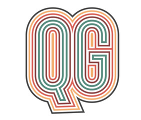 QG Initial Retro Logo company Outline. vector identity