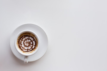 Hot art Latte Coffee in the table