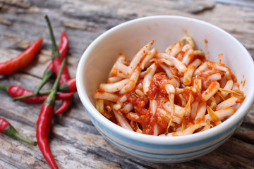 Bean sprouts kimchi korean food