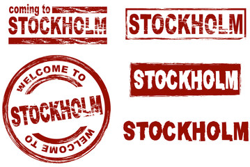 Ink stamp set city Stockholm