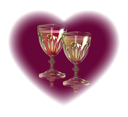 ワインレッドのハート　ワイン