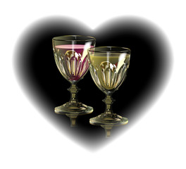 黒いハートとワイン