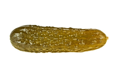 Marinated pickled cucumber isolated on white background
