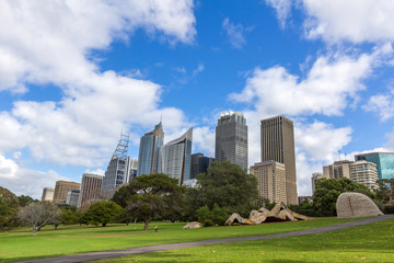 Obraz premium Sydney Skyline view from the Royal Botanic Gardens.