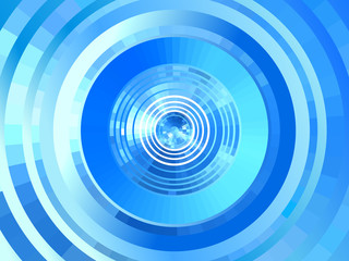 Abstract blue futuristic  tunnel  background.