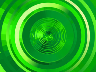 Abstract green futuristic  tunnel  background.